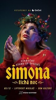 2 vstupenky Simona Tichá noc vianočný špeciál LM
