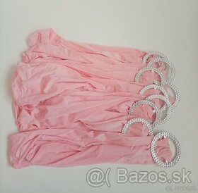 elastické mašle ružové s brošňou - 1