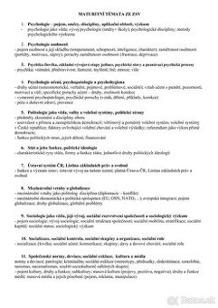 Maturitné témy z OSZ/ ZSV (ústna skúška)