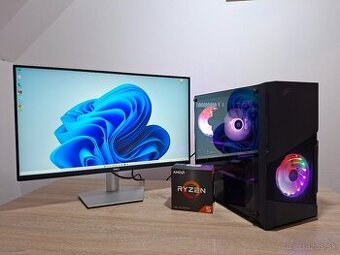 Herný pc Ryzen 5 5500 3,60ghz/NVME/GTX1660SUPER +27LCD 4K