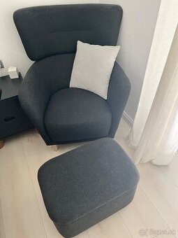 Kreslo s podnožkou ikea OSKARSHAMN