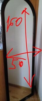 Predám veľké zrkadlo na stenu v drevenom ráme