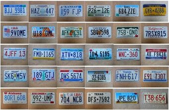 30x originální SPZ ze Spojených států