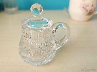 Krásna mini krištáľová dózička na horčicu/džem, Bohemia Crys