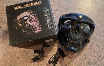 Skullmessenger maska cierna airsoft