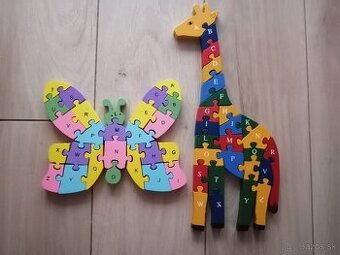 Drevené obojstranné puzzle