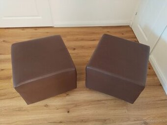 Kožené taburetky 2 ks