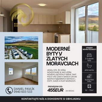 Moderné byty v novostavbe v Zlatých Moravciach