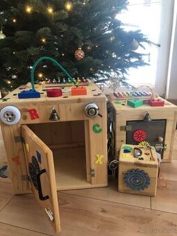 Montessori drevené kocky – masívne drevo, ručná práca, od 1+