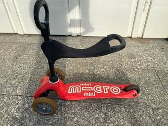 Kolobežka/odrážadlo MICRO Mini 3v1, červenè