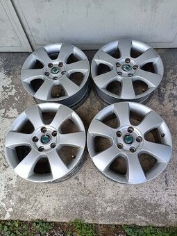 4ks alu disky orig. Škoda 5x112 r16 + pneu 205/55 r16