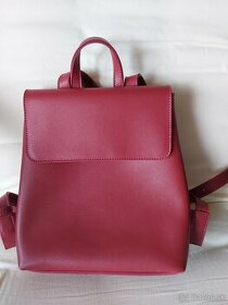 Kvalitný bordový dámsky mestský koženkový ruksak / batoh - 1
