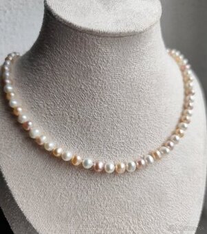 Náhrdelník riečne perly zlato 14k 585 perlový náhrdelník