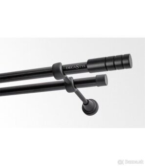 Dvojitá čierna matná garniža 2ks