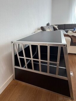 Tectake Dvojitá prepravka pre psov, bez priečky