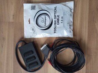 Opticky kabel 7,5  m, cinch kable a scart rozbocovac