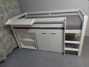 Vyvýšená posteľ s pc stolíkom a komodou - 1