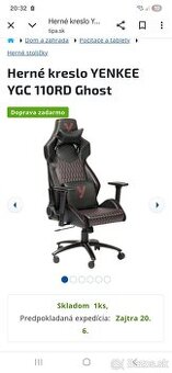 Nová herná stolička yenkee