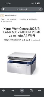 Tlačiareň xerox workcentre 3025
