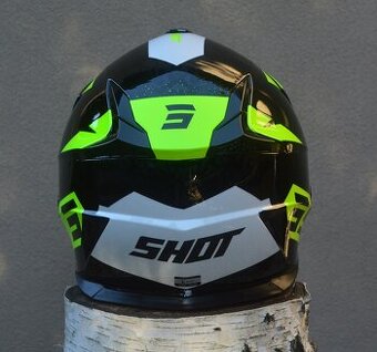 juniorská detská prilba CE-06 okuliare shot žltá fluo