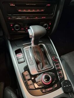 Radiaca páka pre automat AUDI / čierna biela červená nitka