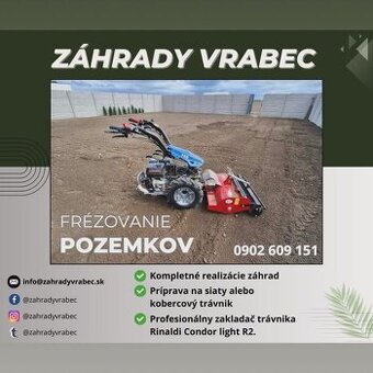 Frézovanie a nivelizácia pozemkov