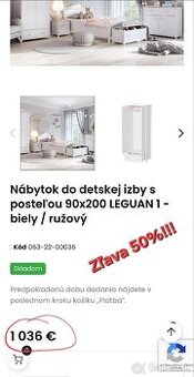 Nábytok do detskej izby s posteľou 90x200 LEGUAN