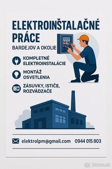 Elektroinštalačné práce –Bardejov, Prešov a okolie