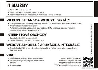 Webové stránky, portály, obchody, aplikácie, integrácie