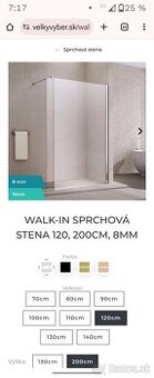 Sprchová zástena 120/200 cm