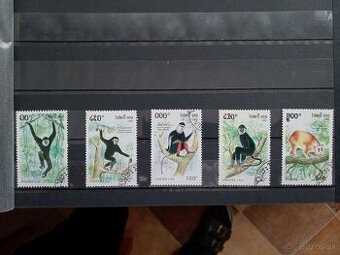 Poštové známky č.964 - Laos - opice komplet