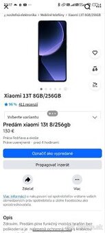 Xiaomi 13t 8 /256 + gumené puzdro