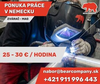 Ponuka práce – zváranie oceľových konštrukcií (25–30 €/h) DE