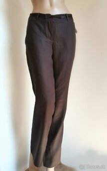 Nové ľanové nohavice s mašličkou na pásci - veľkosť 36