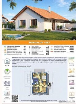 Projekt domu bungalov č. 1087 Euroline, len za 1000,- eur