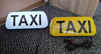 Taxi transparent ZLTY a BIELY s LEDDIODOVIM osvetlenim .