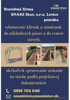 Klietky a strmienka do základových pásov a do vencov