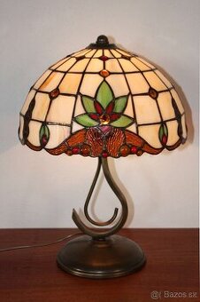 Tiffany stolná lampa – vitrážová, ručná práca, 42 cm, E27