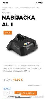 Nabíjačka akú Stihl pre model as2