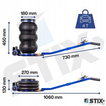 Predám :Pneumatický VANKÚŠOVÝ ZDVIHÁK 4T 130 – 450 mm