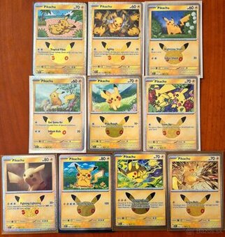 Pokemon karty Pikachu 28ks