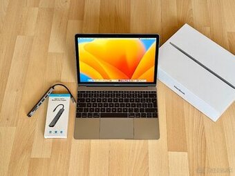 MacBook 12" 1.3GHz,2j/8GB/512GB, SUPER STAV, Batéria 5h.