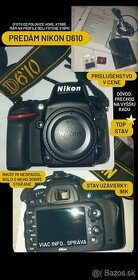 Nikon D610 s kompletným príslušenstvom