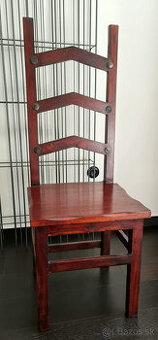 Rustikálna drevená stolička-nová