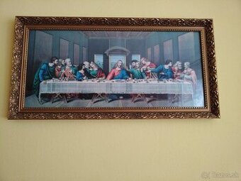 Predam obraz s ramom - Posledna vecera / 85x43 cm