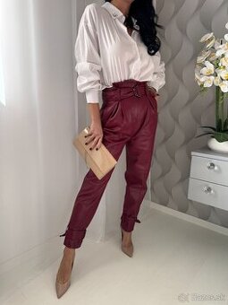 Karl Lagerfeld - koženkové nohavice