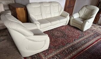 Luxusní kožená sedací souprava 3+1+1, 4384