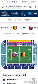 ME U21, Slovensko - Rumunsko, 4 ks sektor v strede ihriska