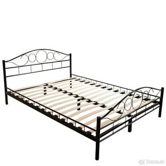 Kovova manzelska postel 160x200 + Matrac