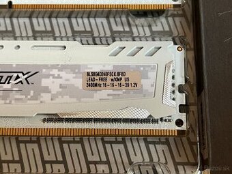 2x Crucial 8 GB DDR4 2400 MHz CL16 Ballistix Sport LT White